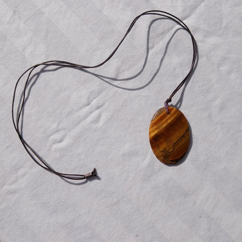 TIGERS-EYE PENDANT NECKLACE